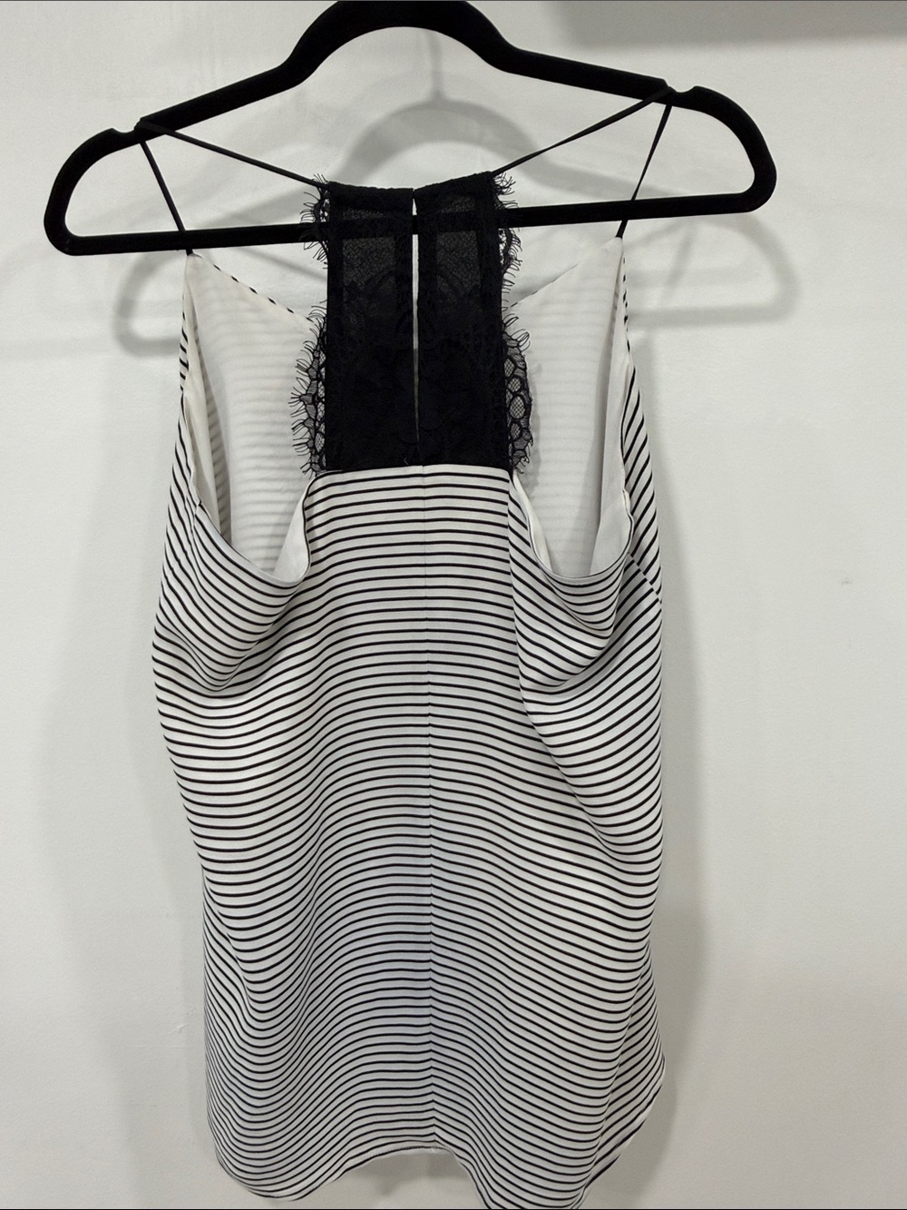 Express Striped Lace-Back Cami Tank - Black & White - Picture 2 of 3